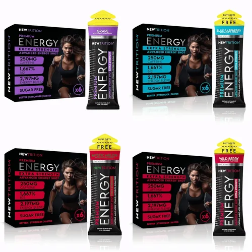 Miniatura 2 de NewTrition® Shots de Energía Extra Fuertes, Sin Azúcar 1.7 fl oz (Paquete de 24, 8 Sabores) - Bebidas Energéticas de 250mg de Cafeína con Vitamina B