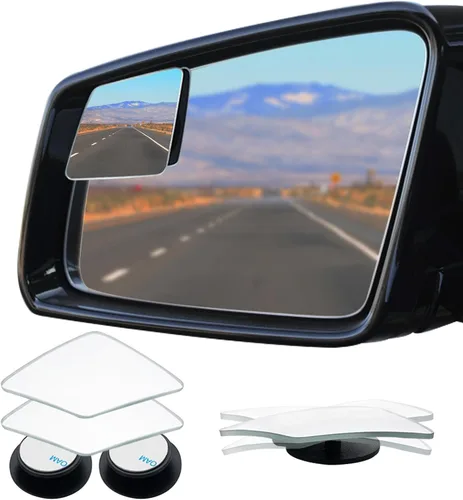 Miniatura 11 de Ampper Espejo de Punto Ciego en Forma de Abanico, Vidrio HD sin Marco Adhesivo Ajustable Convexo de Gran Angular Retrovisor Espejo para Automóvil