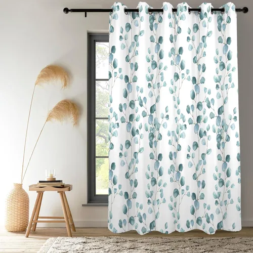Miniatura 16 de Renaiss - Cortinas opacas florales boho, cortinas de ventana con aislamiento térmico y estampado de flores y plantas bohemias para dormitorio