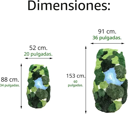 Miniatura 3 de Alfombra de Musgo 3D de 20x35 Pulgadas, Alfombra Shag de Área de Hojas Alfombras de Baño Antideslizantes Tapete de Baño Alfombra Mechada, Ultra