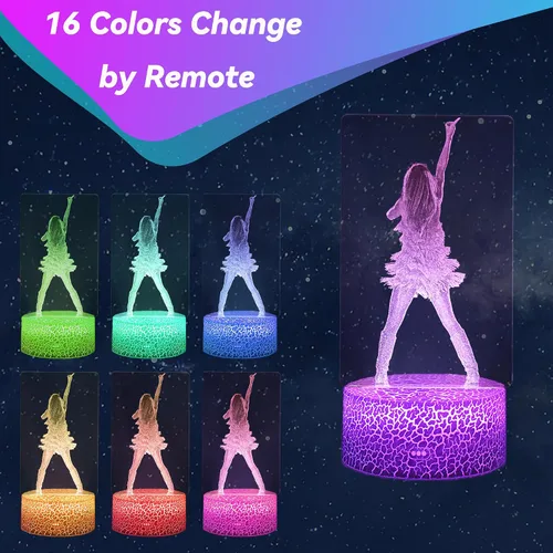Miniatura 2 de Regalos para niñas, regalo de cumpleaños de niña cantante, decoración para habitación. Lámpara de mesa para suministros de fiesta musical. Luz
