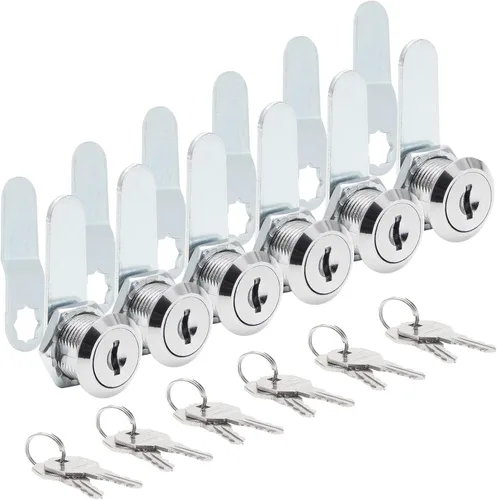 Miniatura 8 de Uenhoy Paquete de 6 cerraduras de leva con llave igual, juego de cerraduras de leva de 1 pulgada (0.984 in) para cajones, buzón de correo, caja