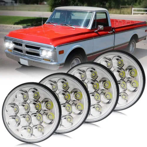 BeaveWAY - 4 faros delanteros LED redondos de cristal de 5.75 pulgadas 36 W, haz sellado IP68, impermeable, repuesto 4000 4040 5506 H5006 H651 / H466