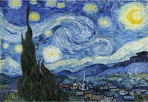 Miniatura 5 de Van Gogh Noche estrellada de 5 x 3 pies, fondo de fotografía estética de noche estrellada, pintura al óleo, arte abstracto, decoración rústica