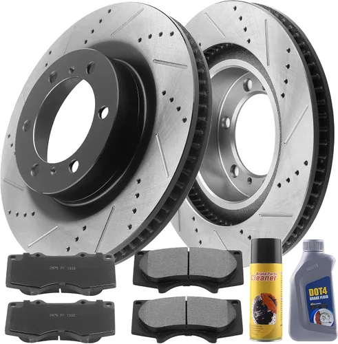 Miniatura 9 de Motorbymotor Kit de frenos delanteros de 13.307 in, rotores y pastillas de cerámica para Toyota 4Runner 2010-2020, Lexus GX460 2010-2019 rotor