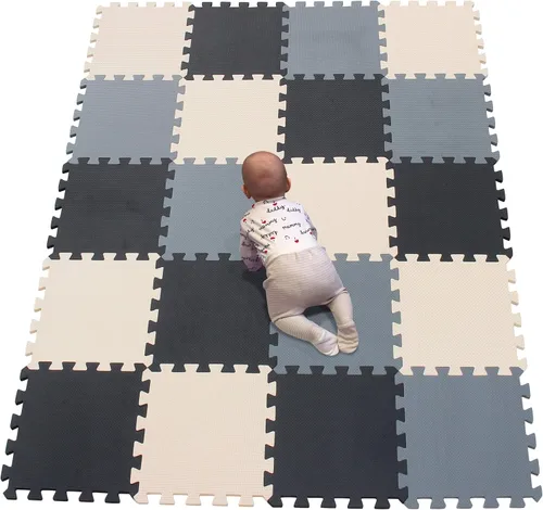 Miniatura 37 de YIMINYUER Alfombra de juego para bebé, 20 piezas de rompecabezas de espuma EVA suave para ejercicio y yoga, alfombrilla no tóxica portátil para sala
