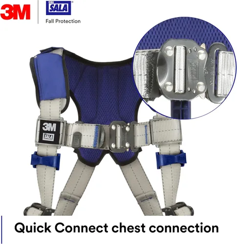 Miniatura 4 de DBI-SALA 3M ExoFit X100 Comfort Construction - Arnés de seguridad de posicionamiento, OSHA, ANSI, 3 conexiones de anillo en D, hebillas de conexión