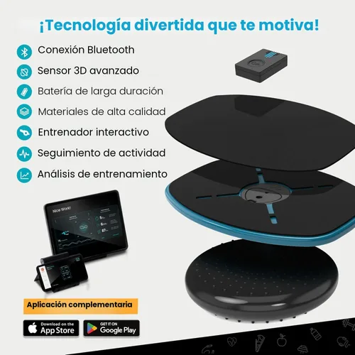 Miniatura 6 de GoBalance Board - Tabla de equilibrio habilitada para la aplicación. Sensor Bluetooth inteligente, 12 juegos interactivos gratis: entrenamiento