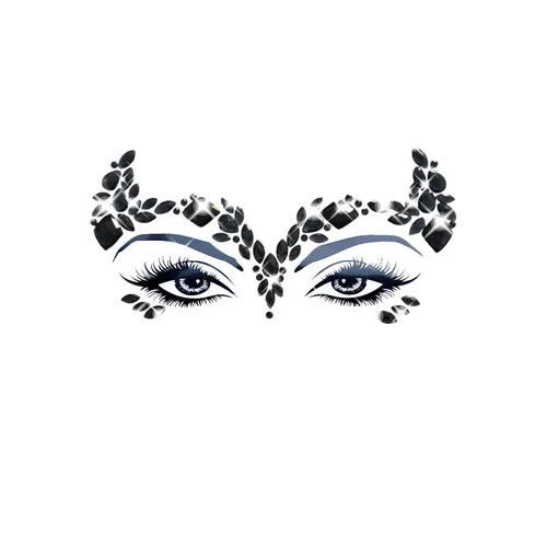 Miniatura 14 de Neva Nude Tatuaje facial de mariposa con purpurina morada con joyas de cristal brillante, adhesivo de grado médico, impermeable y resistente al