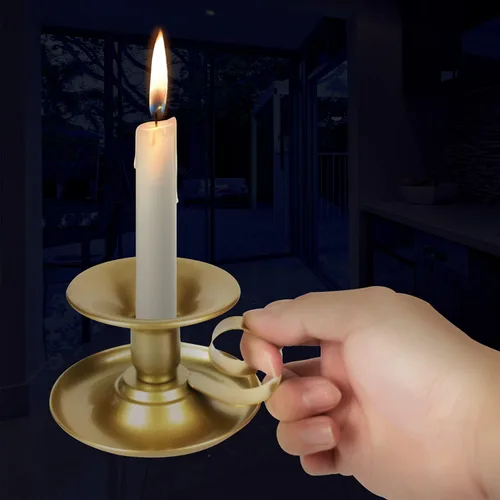 Miniatura 5 de Portavelas – 2 portavelas de hierro retro dorado para centros de mesa para bodas, fiestas, Navidad, decoración de mesa del hogar (dorado, 2 unidades)