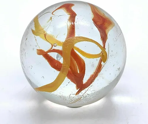 ~ Grande 2 pulgadas (1.969 in) para fiesta en casa con soporte de exhibición, bola de vidrio de mármol de burbujas, grande, grande, transparente,