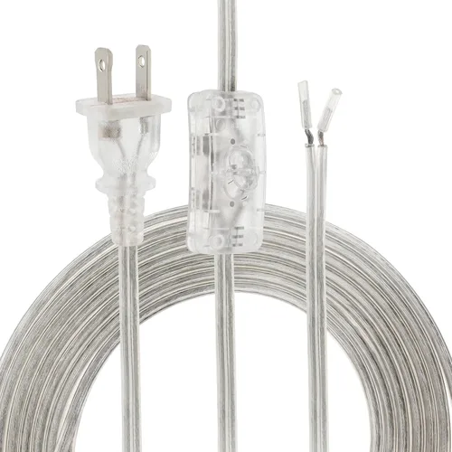 Miniatura 15 de RTNLIT Cable de lámpara de 6 pies con interruptor de botón de encendido/apagado y enchufe polarizado, extremos pelados listos para cableado, cable