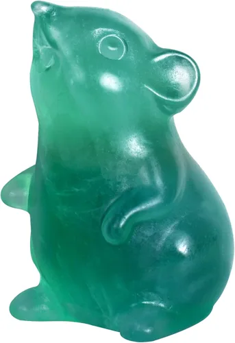 Miniatura 10 de Figura de ratón de cristal de obsidiana hecha a mano – Decoración de escritorio Feng Shui que atrae la riqueza, mini adorno de meditación.