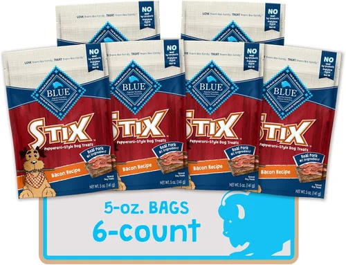 Miniatura 13 de Blue Buffalo Stix Pepperoni-Style - Golosinas para perros hechas con ingredientes naturales, receta de carne de res, bolsa de 13 onzas