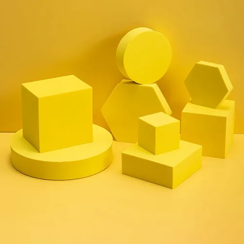 Miniatura 5 de Juego de 8 piezas de accesorios geométricos para fotos, de espuma dura, para manualidades, lápiz labial, joyas, cosméticos, herramientas de Púrpura