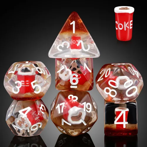 Miniatura 29 de Juego de dados de conejo DND, DNDND 7 dados poliédricos de resina con bolsa de terciopelo para juegos de rol D&D Dungeons and Dragons