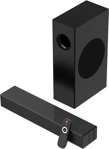 Barra de sonido de 120 W, sistema de sonido envolvente de 2.1 canales para TV, barra de sonido con subwoofer para cine en casa, barra de sonido para