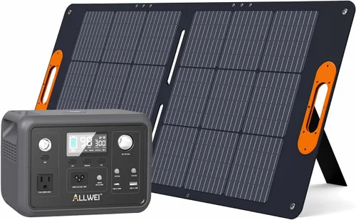 Miniatura 10 de ALLWEI Estación de Energía Portátil 300W, Generador Solar de 280Wh con Toma de CA de Onda Senoidal Pura de 110V, Generador de Batería de Litio