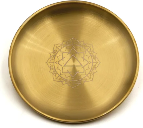 Miniatura 12 de Cuenco decorativo dorado de 5.5 pulgadas, plato ritual de oración de sabiduría ocular, ideal para uso en altar, quemador de incienso, cuenco