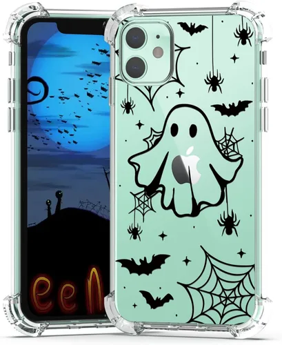 Miniatura 9 de Funda de Halloween para Google Pixel 6A transparente con diseños de murciélagos fantasmas, funda para teléfono para niñas, elegante, delgada, a