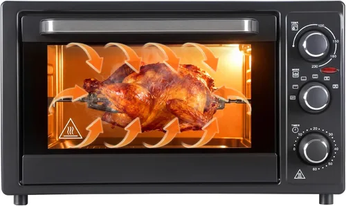 Horno de encimera combinado de freidora de vapor y aire de 34 cuartos de galón / 32 litros, 1500 W, horno tostador multifuncional con temporizador