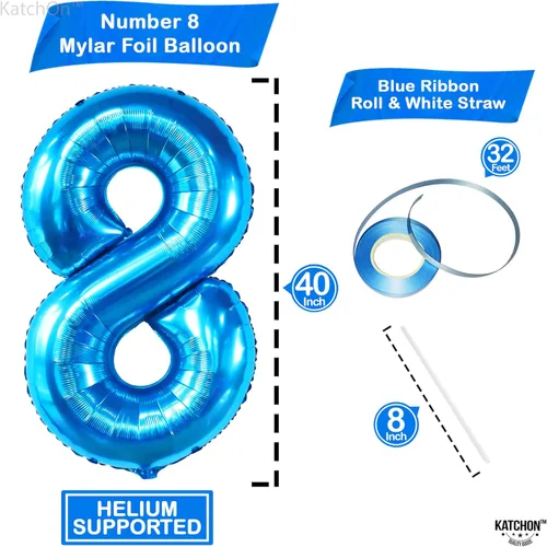 Miniatura 897 de KatchOn, Globo grande azul número 2 de 40 pulgadas Decoraciones de cumpleaños de Baby Shark para niño de 2 años Globo azul número 2 Globo