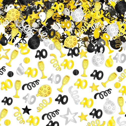Miniatura 8 de 3000 piezas de confeti de cumpleaños con purpurina para decoración de cumpleaños, aniversario, mesa de papel de aluminio metálico, confeti