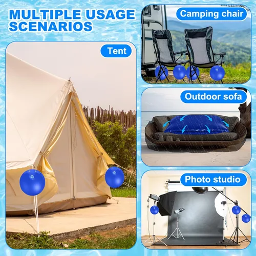 Miniatura 7 de Hungdao Almohada de piscina sobre el suelo de 4 pies y 12 bolsas de agua colgantes para cubierta de piscina, kit de preparación de invierno