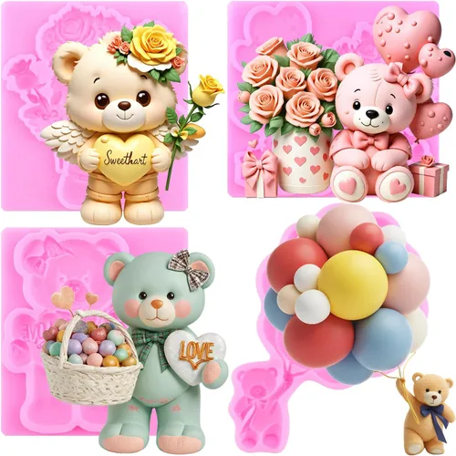 Miniatura 7 de Mujiang Moldes de silicona para fondant de chocolate, pasta de chicle de caramelo, manualidades, arcilla polimérica, decoración de pasteles, juego