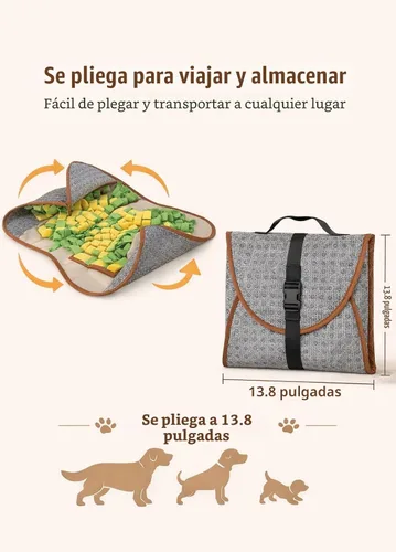 Miniatura 7 de HOPET Tapete de olfateo para perros de raza grande, 28.3''x28.3'' tapete interactivo tipo rompecabezas para comida de perros, fácil de limpiar