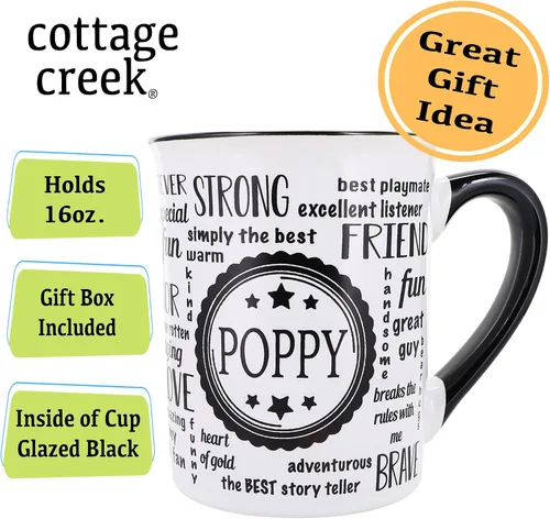Miniatura 3 de Cottage Creek Tazas de café de cerámica Taza grande de amapola de 16 onzas Regalo ideal para abuelo, papá y papá para el día del padre