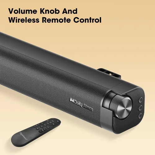Miniatura 9 de Dolby Atmos Barra de sonido para TV con subwoofer, sistema de cine en casa de 120 W para fútbol y deportes, sonido envolvente 3D, graves profundos
