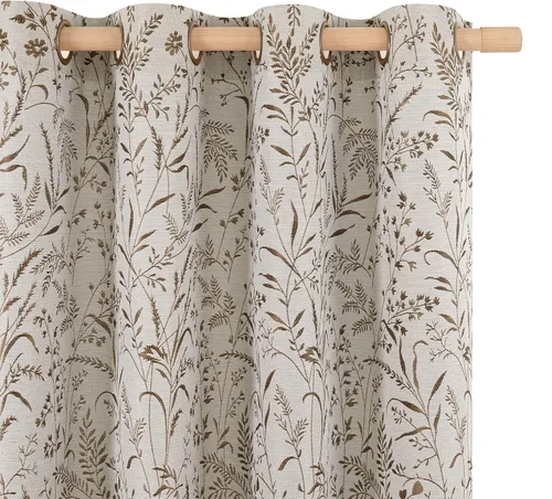Miniatura 16 de BGment Cortinas de lino beige para dormitorio de 63 pulgadas de largo, cortinas de ventana con ojales y ojales para ventana de sala de estar, 2