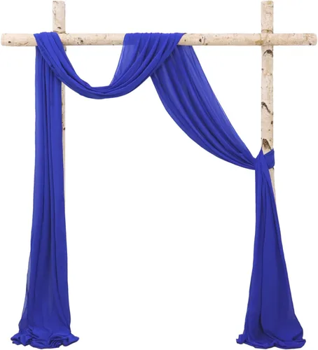 FANPROMS Cortinas azules para arco de boda, cortinas de tela de gasa de 20 pies, 1 panel, arcos de boda para ceremonia, cortinas de telón de fondo