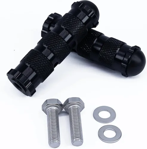 PROCNC Pedales universales antideslizantes de 8 mm para motocicleta con pernos de instalación para Aprilla Honda Kawasaki Ducati Suzuki Yamaha Negro