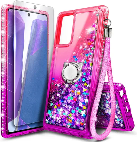 Miniatura 36 de NGB Diseñada para funda Samsung Galaxy Note 10+ (Plus), Rosa/Aguamarina Funda con Purpurina Líquida Brillante Linda para Mujeres Niñas Niños