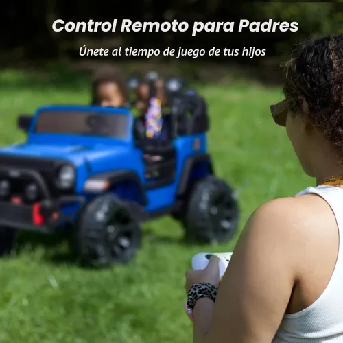 Miniatura 4 de Hikiddo - Camioneta de juguete eléctrica de 2 plazas, 12 V para niños mayores de 3 a 8 años con control remoto - Azul