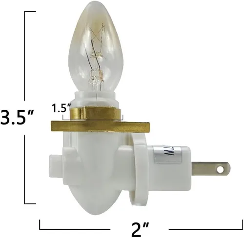 Miniatura 2 de BOXCASA Night Lamp Base 360 Plug in Night Light Module Includes 2 Bulbs Warm Yellow 360 Night Light Module DIY Stained Glass Metal Clip 2 Pin Plug