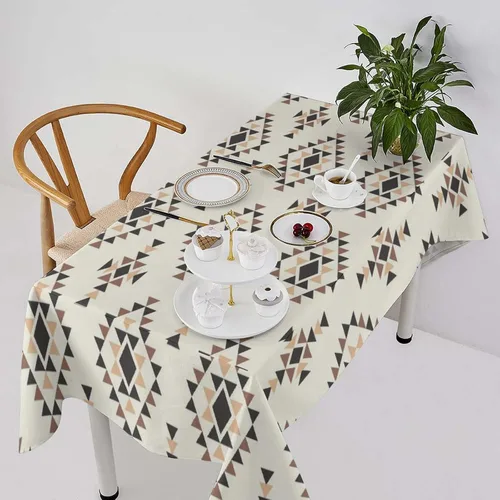 Miniatura 40 de Mantel azteca suroeste, diseño étnico tribal geométrico, estilo vintage, bohemio, elegante, lavable, para comedor, cocina, granja, fiesta