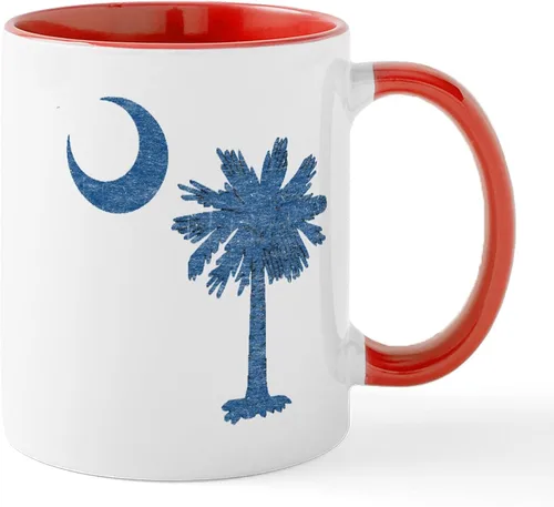 Miniatura 35 de CafePress Taza de café de cerámica de 11 oz (11.0 fl oz) de la bandera de Carolina del Sur Taza con la bandera de Carolina del Sur