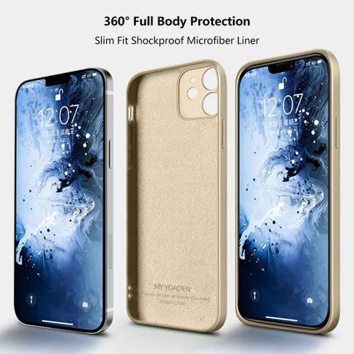 Miniatura 3 de Funda de silicona líquida compatible con iPhone 12 Mini de 5.4 pulgadas, antiarañazos y huellas dactilares, forro de microfibra a prueba de golpes