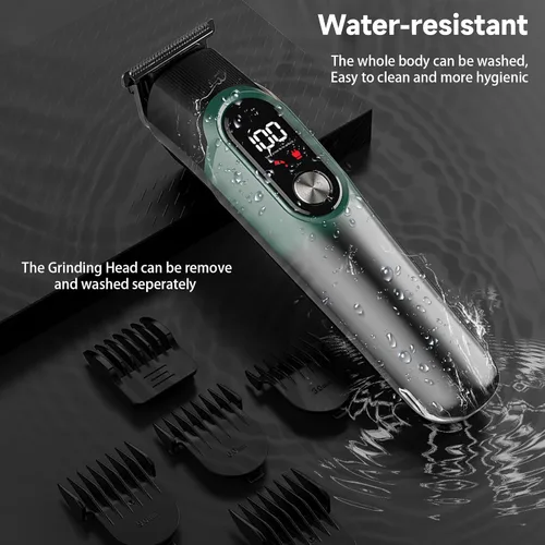 Miniatura 3 de Cortadora de barba para hombres, cortapelos para hombres, kit de afeitado 5 en 1 para cara, bigote, cuerpo, oído, nariz, cortapelos de peluquería