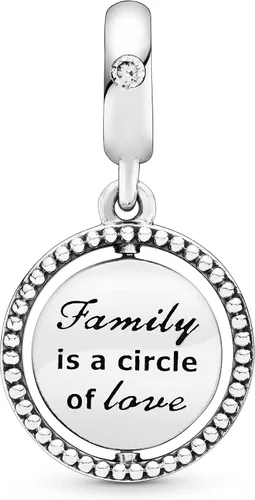 Miniatura 2 de PANDORA Joyería colgante de árbol genealógico giratorio con circonita cúbica en plata de ley, Metal Esmalte, Circonita cúbica
