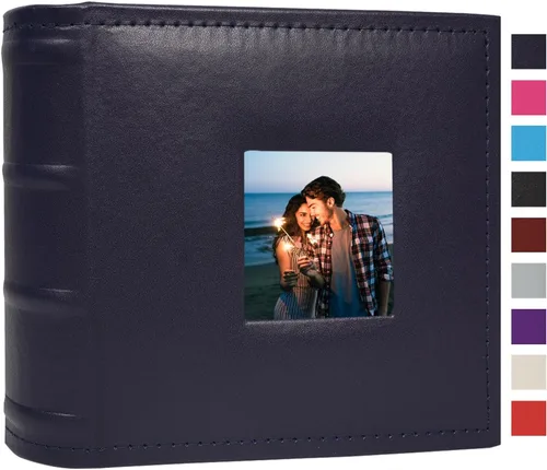 Miniatura 19 de Álbum de fotos pequeño de 4 x 6 pulgadas, paquete de 2 libros de fotos de cuero, cada mini álbum de 26 páginas tiene capacidad para 52 fotos, Rojo