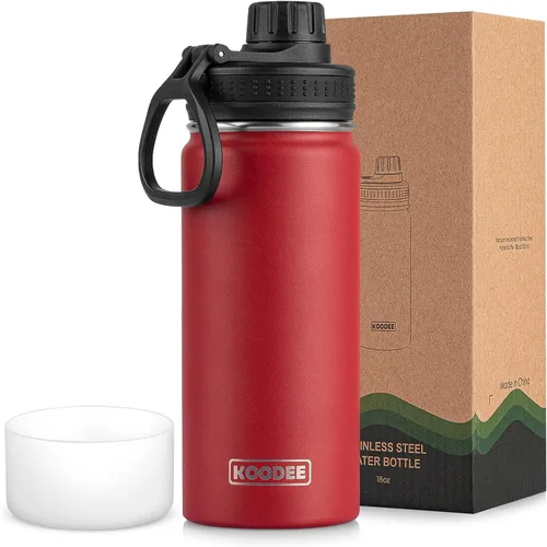 Miniatura 162 de koodee Insulated Water Bottle, 32 oz Stainless Steel Double Wall Vacuum Wide Mouth Sport Bottle with Leakproof Spout Lid (Navy)