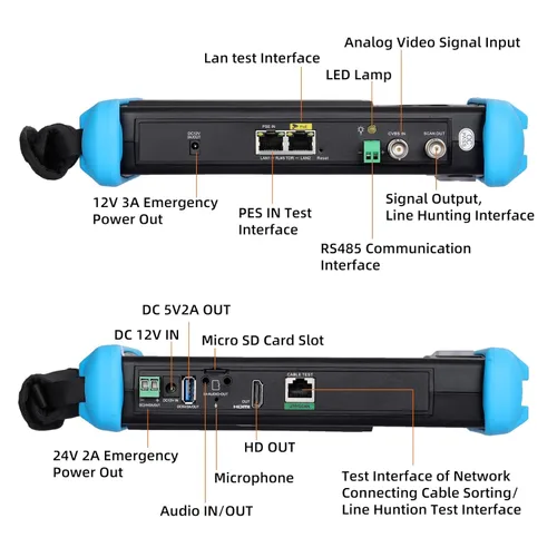 Miniatura 3 de Koolertron Probador de cámara IP de pantalla táctil IPS 4K H.265 de 7 pulgadas - IPC-9800 Plus, CCTV, CVBS, probador analógico, WiFi incorporado