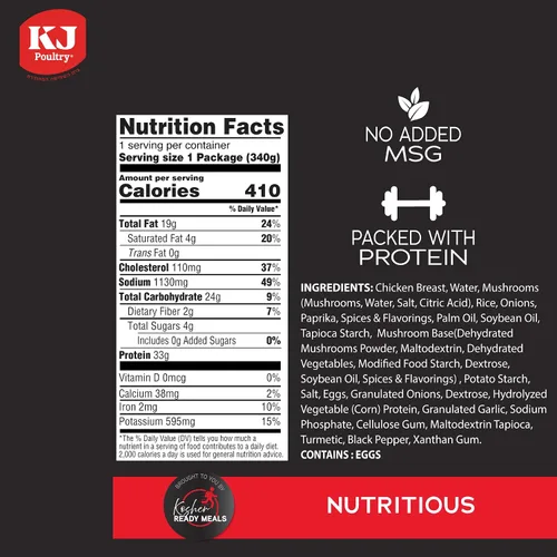 Miniatura 2 de KJ Poultry Kosher Ready Meals - Arroz de pechuga de pollo relleno, comidas de carne MRE listas para comer, sin gluten, halal, (3 unidades) preparado