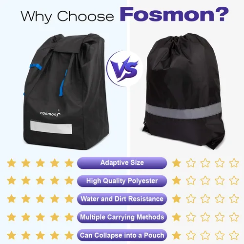 Miniatura 7 de Fosmon Bolsa de viaje para asiento de automóvil para avión, correas acolchadas ajustables para mochila, bolsa grande para viajes aéreos, funda