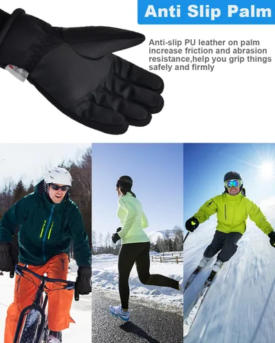 Miniatura 7 de Timepoch Guantes de invierno para hombres y mujeres, guantes cálidos para pantalla táctil, resistentes al viento, guantes térmicos, guantes de nieve