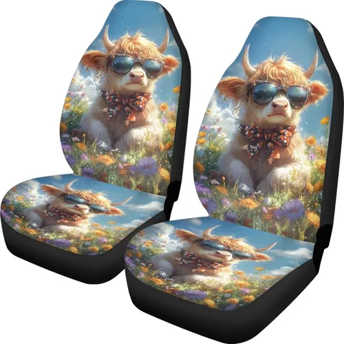 Miniatura 36 de INSTANTARTS Fundas de asiento de coche con diseño de dalia estética, solo para asientos delanteros, protector de asiento de vehículo, 2 unids/set